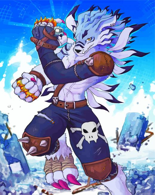 Weregarurumon Anime Character Painting By Numberss.png