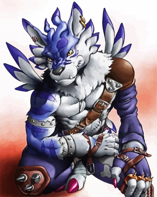 Weregarurumon Anime Paint By Numbers.png