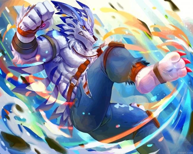 Weregarurumon Art Painting By Numberss.png
