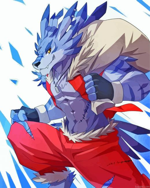 Weregarurumon Digimon Art Painting By Numberss.png