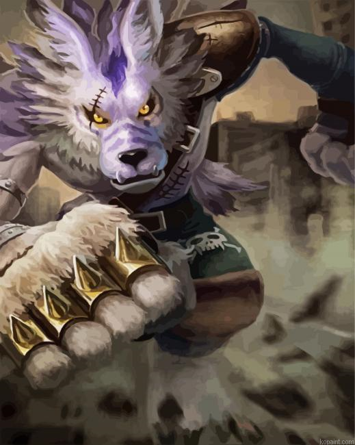 Weregarurumon Paint By Numbers.png