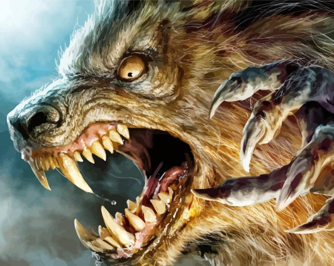 Werewolf Head Painting By Numberss.png