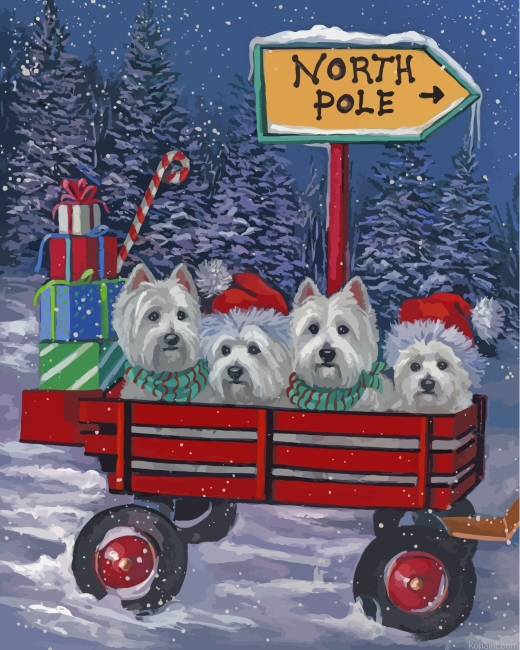Westie Christmas Painting By Numberss.png