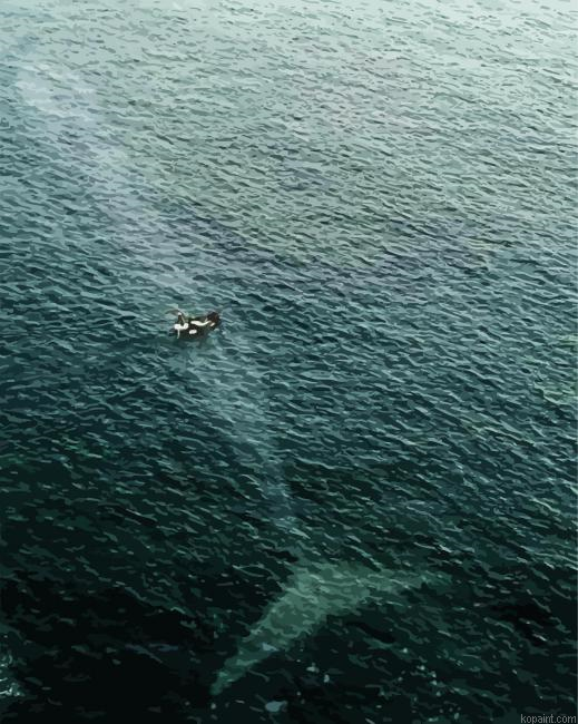 Whale Silhouette Under Boat Painting By Numberss.png