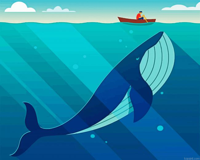 Whale Under Boat Art Painting By Numberss.png