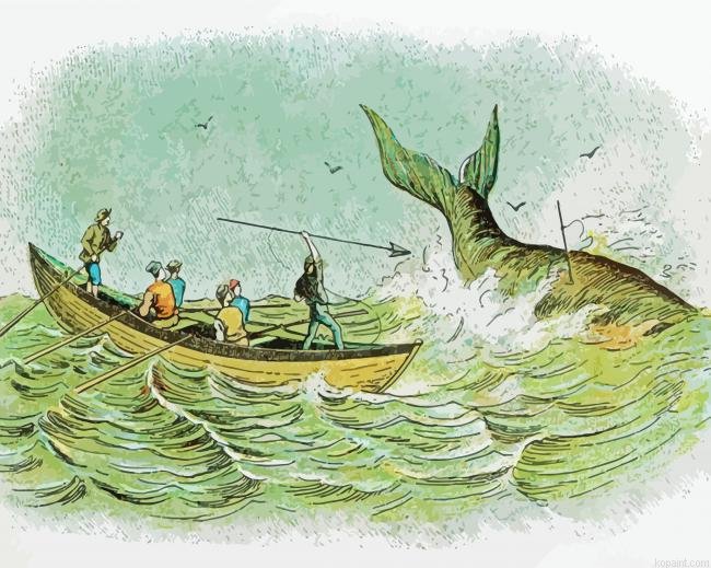 Whaling From A Small Boat Date Art Painting By Numberss.png