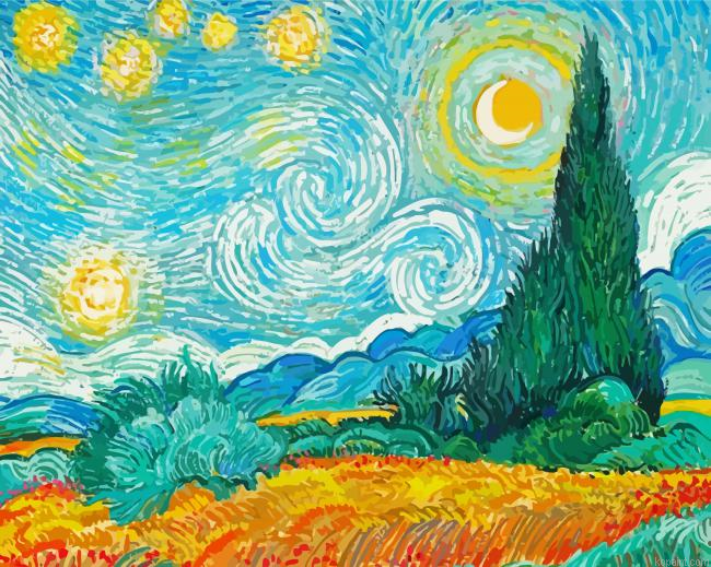 Wheat Field And Cypress Trees Paint By Numbers.png