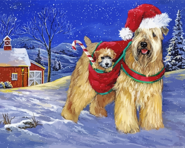 Wheaten Terrier Christmas Painting By Numberss.png