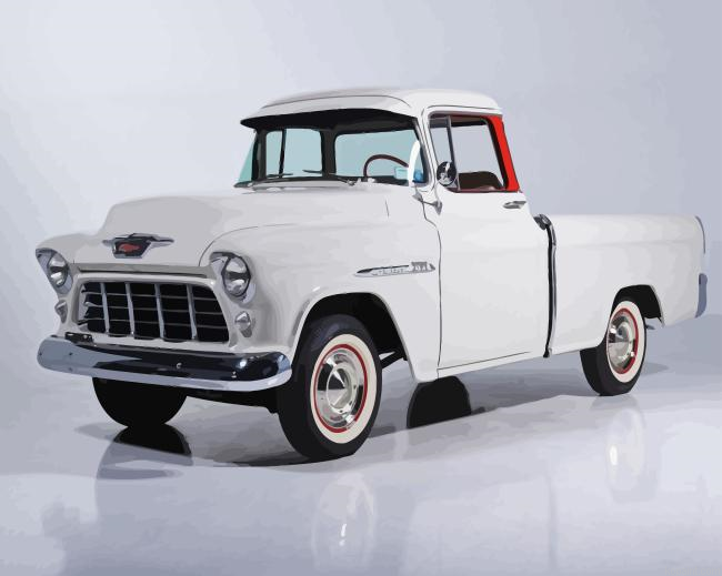 White 1955 Chevy Pickup Painting By Numberss.png