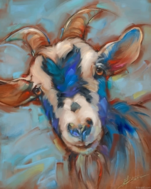 White And Blue Goat New Painting By Numberss.png