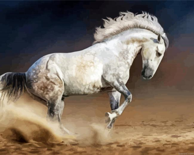 White Andalusian Horse Painting By Numberss.png