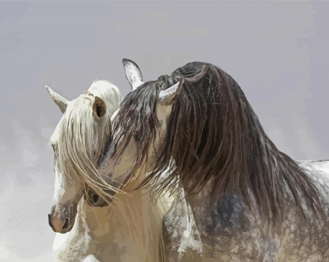 White Andalusian Horses Painting By Numberss.png
