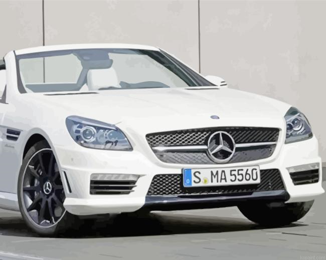 White Black Mercedes Slk Painting By Numberss.png