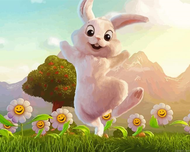 White Bunny Animal Painting By Numberss.png