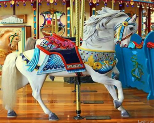 White Carousel Horse Painting By Numberss.png