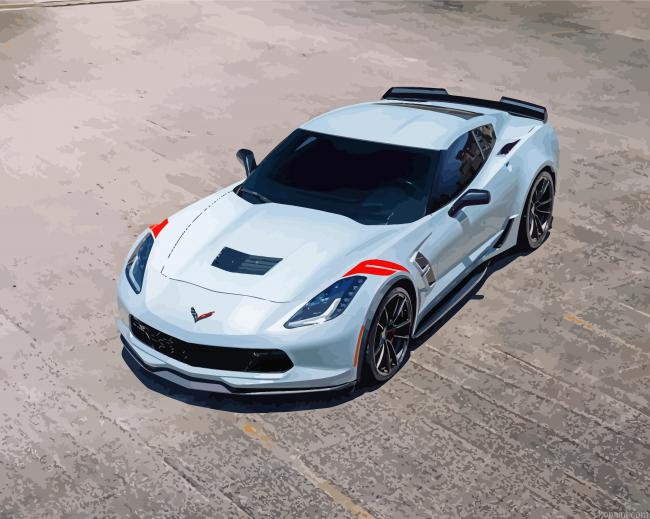 White Chevy Stingray Car Painting By Numberss.png