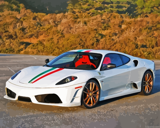 White Ferrari Scuderia Painting By Numberss.png