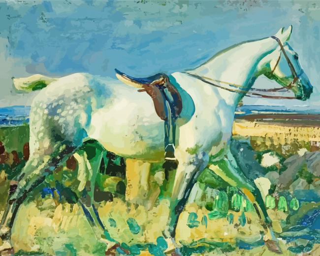White Horse Alfred Munnings Painting By Numberss.png