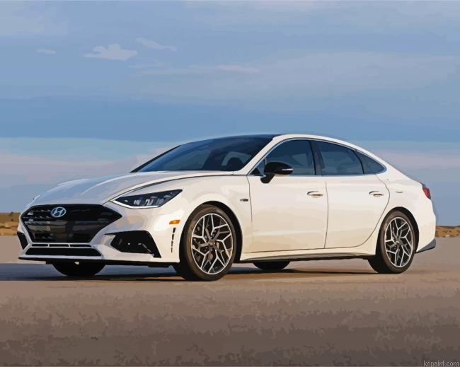White Hyundai Sonata Car Painting By Numberss.png