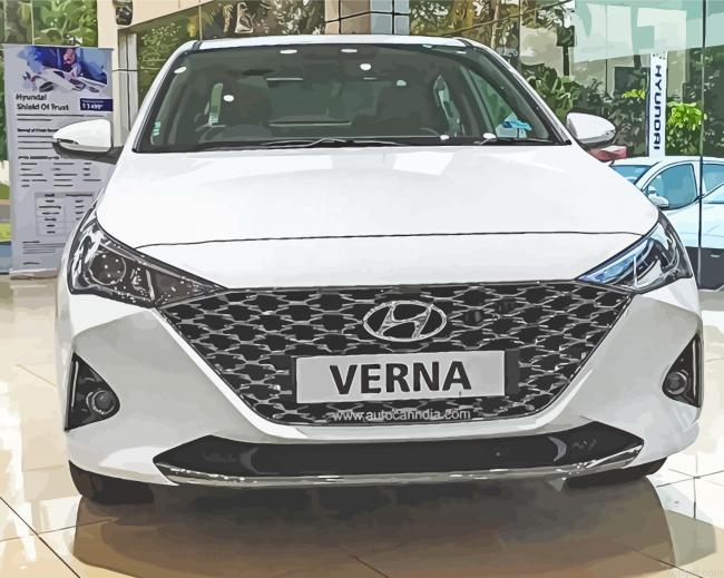 White Hyundai Verna Car Painting By Numberss.png