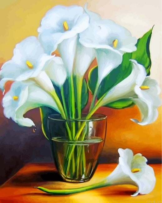 White Lilies In Glass Painting By Numberss.png