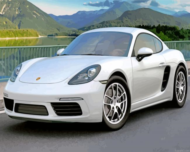 White Porsche Cayman Painting By Numberss.png