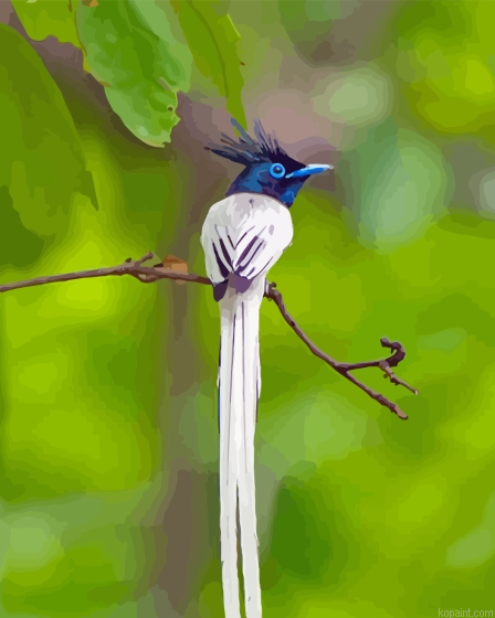 White Ribbon Bird of Paradise Paint By Numbers
