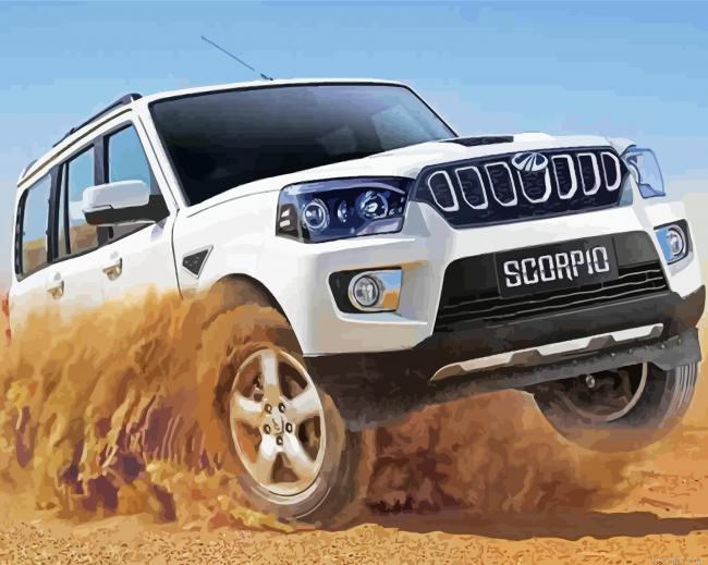 White Scorpio Car Painting By Numberss.png