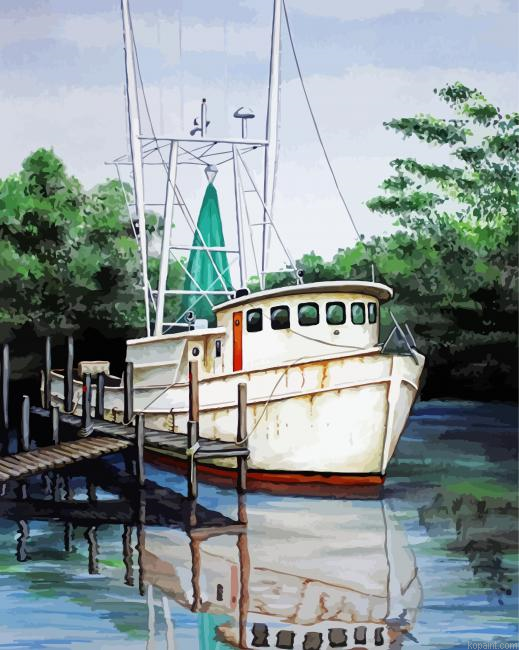 White Shrimp Boat Painting By Numberss.png