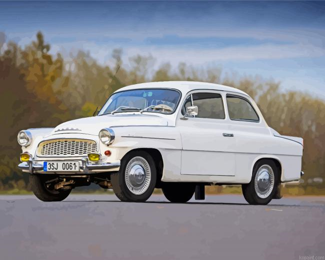 White Skoda Car Paint By Numbers
