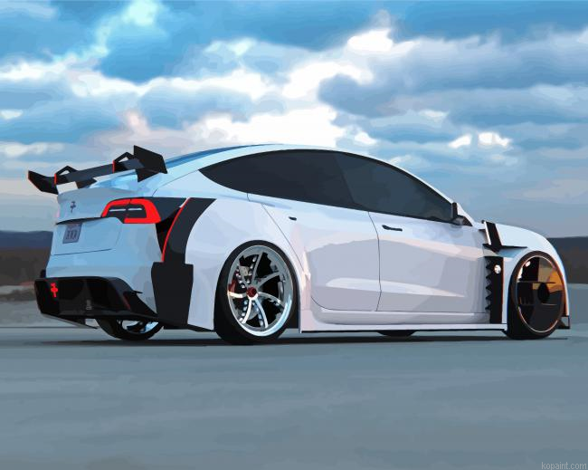 White Tesla Car Paint By Numbers.png