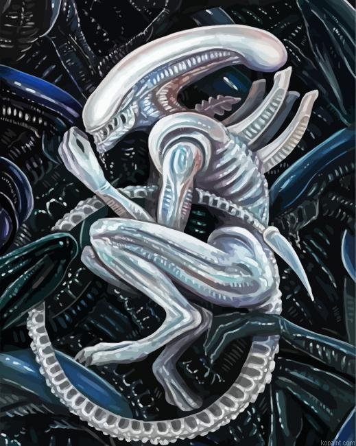 White Xenomorph Painting By Numberss.png