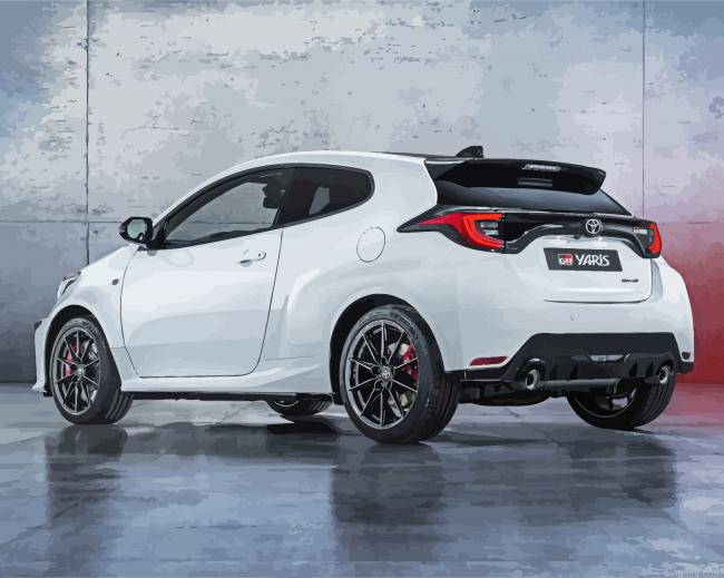 White Yaris Car Paint By Numbers