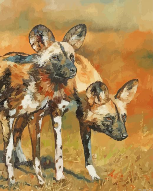 Wild African Hunting Dogs Painting By Numberss.png