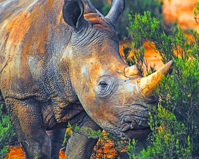 Wild Brown Rhinoceros Painting By Numberss.png