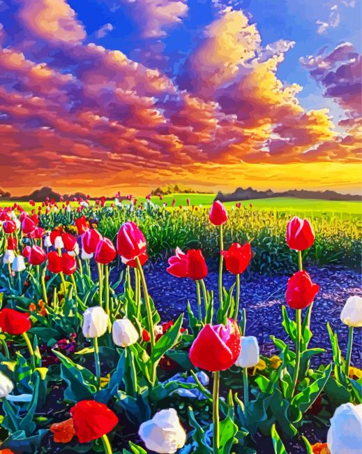 Wild Flower Meadow Landscape Paint By Numbers