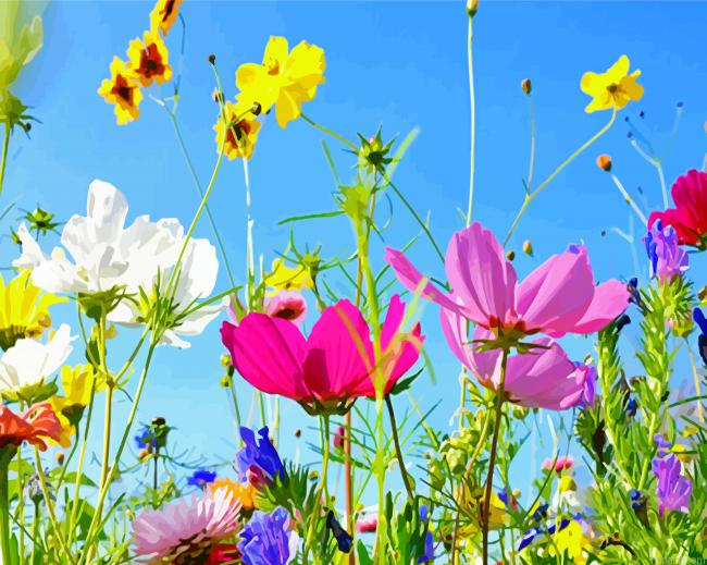 Wild Flower Meadow Plants Paint By Numbers