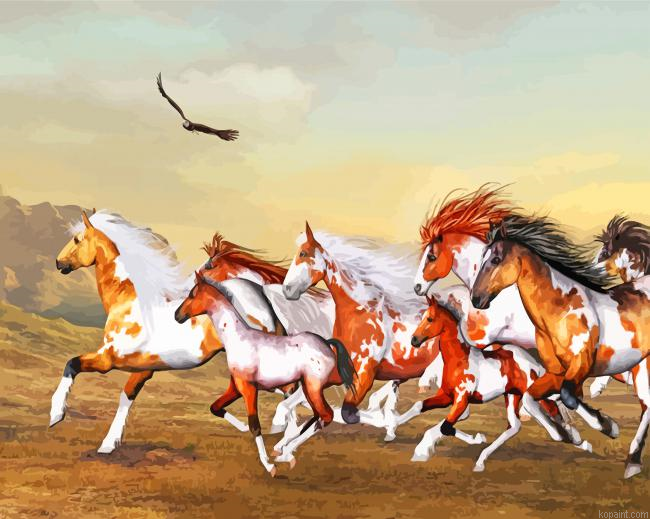 Wild Horses Herd Painting By Numberss.png