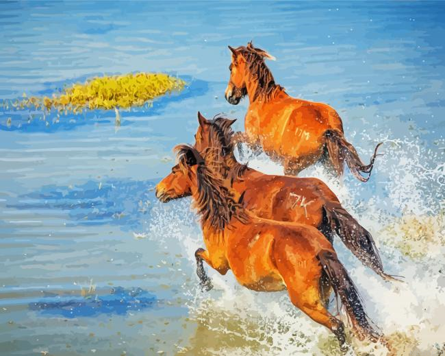Wild Horses In The Wild Painting By Numberss.png