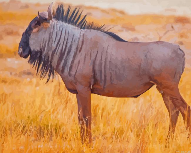 Wildebeest Animal Painting By Numberss.png