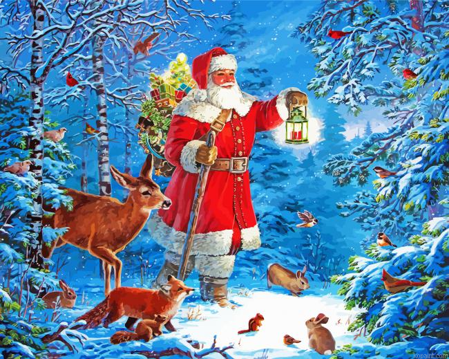 Wilderness Santa Painting By Numberss.png