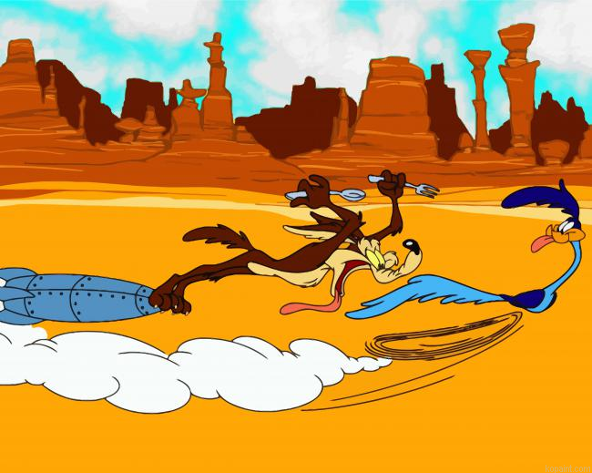 Wile E Coyote And The Road Runner Painting By Numberss.png