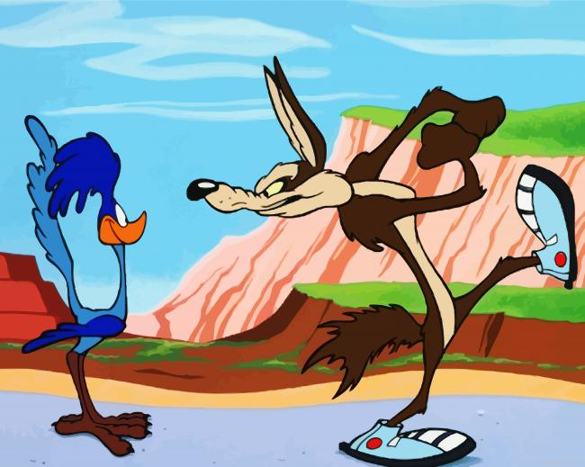 Wile E Coyote And The Road Runner Tv Show Painting By Numberss.png