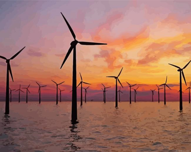 Wind Turbines Silhouette Painting By Numberss.png