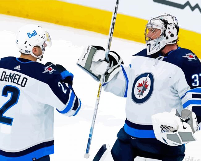 Winnpeg Jets Players In Game Paint By Numbers