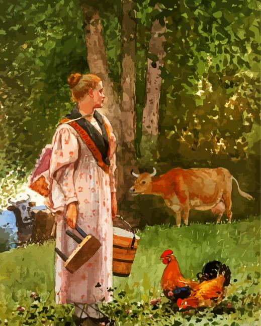 Winslow Homer The Milk Maid Paint By Numbers