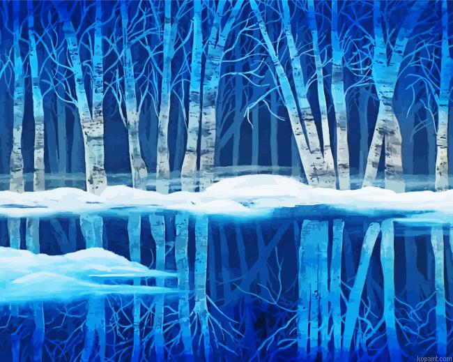 Winter Reflections Landscape Painting By Numberss.png