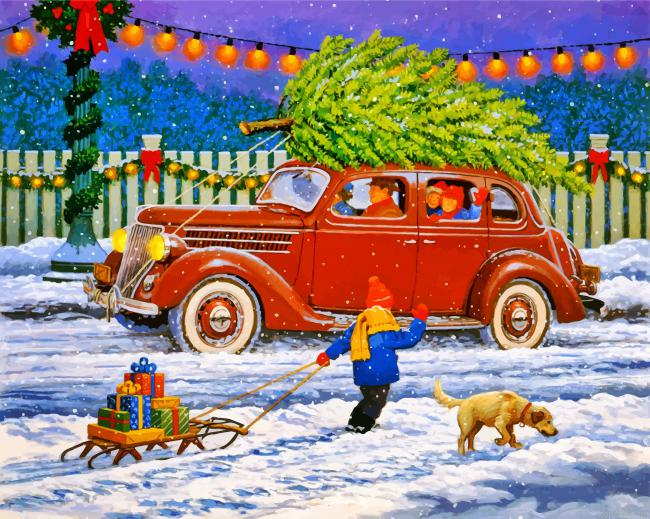 Winter Snow Christmas Painting By Numberss.png