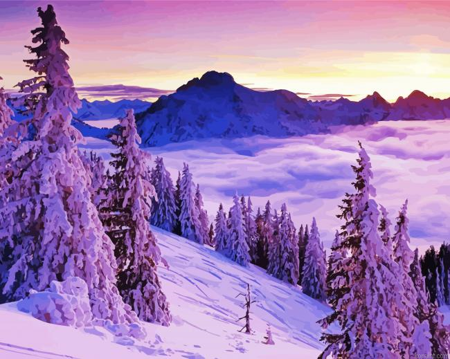 Winter Snow Landscape Painting By Numberss.png