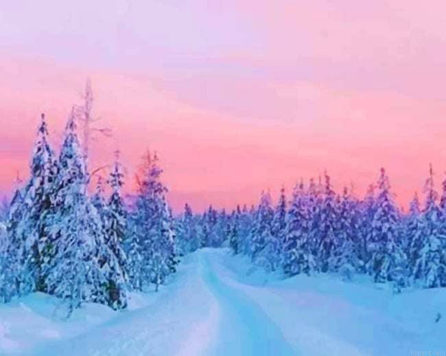 Winter Sunset Paint By Numbers